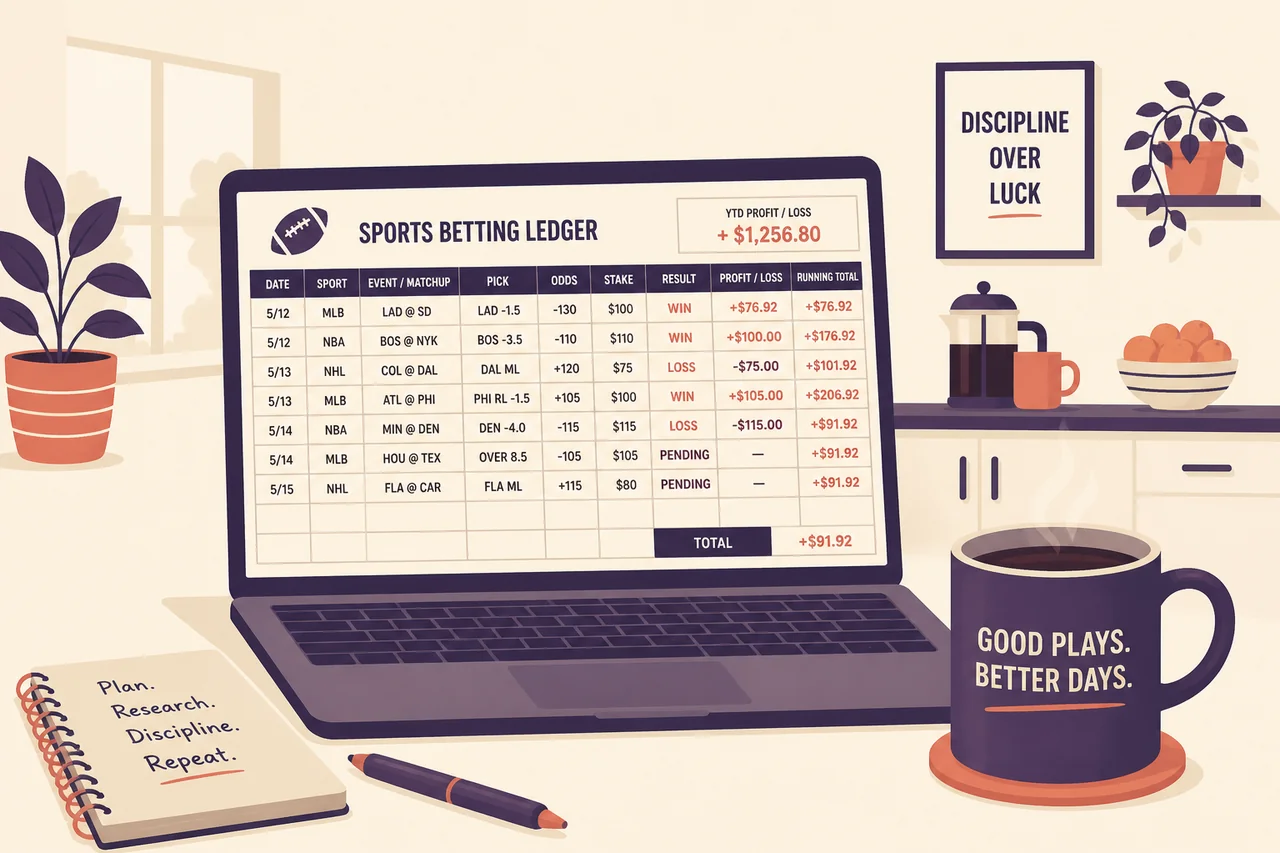 Milos quiet morning sports betting ledger on a laptop in a Serbian kitchen